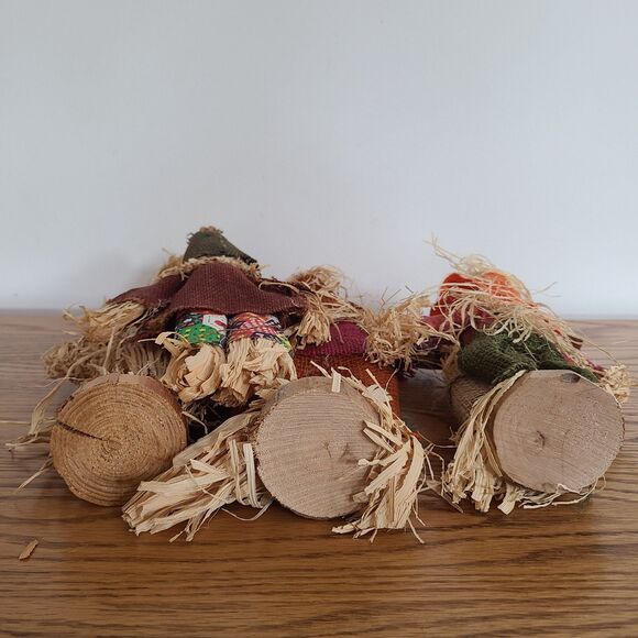 Four Scarecrow Friends Tabletop Harvest Decorations Fall Autumn Halloween Decor - Picture 10 of 10